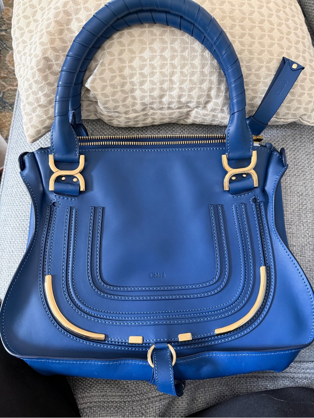Chloé Marcie Medium Satchel – Cobalt Blue – Like New – Authenticated